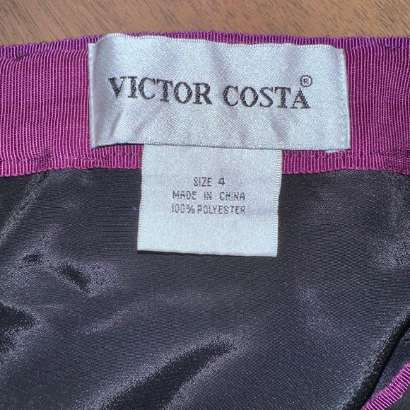 Vintage VICTOR COSTA Black Pleated Midi Skirt Women Size Lined Sheer Flounce Hem - Picture 7 of 8